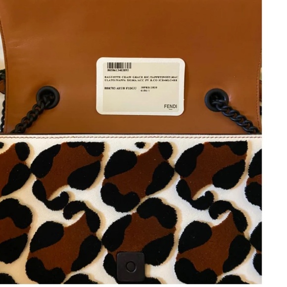 Fendi baguette tufted leopard handbag with box LIKE NEW - Picture 13 of 15